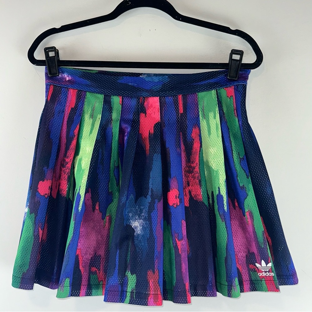 Adidas x Pharrell Williams Camo Tree Athleisure Colorful Pleated Skirt Size M